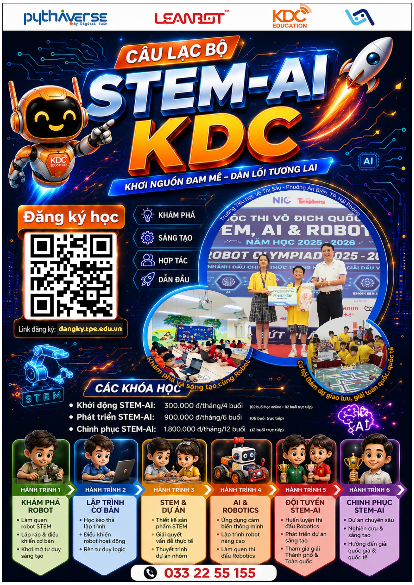 Giới thiệu các khoá học và 6 hành trình của CLB STEM-AI KDC
